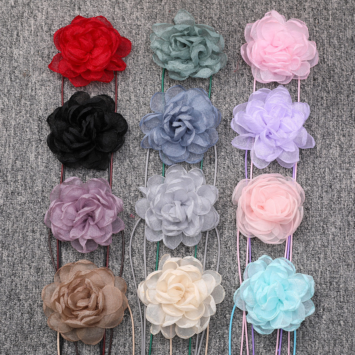 韩版名媛欧根纱烧边花山茶花项链女ins手工布艺花朵纯欲性感颈链,饰品/流行首饰/时尚饰品新,项链,淘宝优惠券,粉丝福利购,淘宝优惠卷