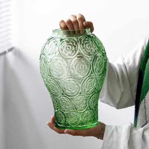 干鲜花富贵竹装饰品水培玻璃复古