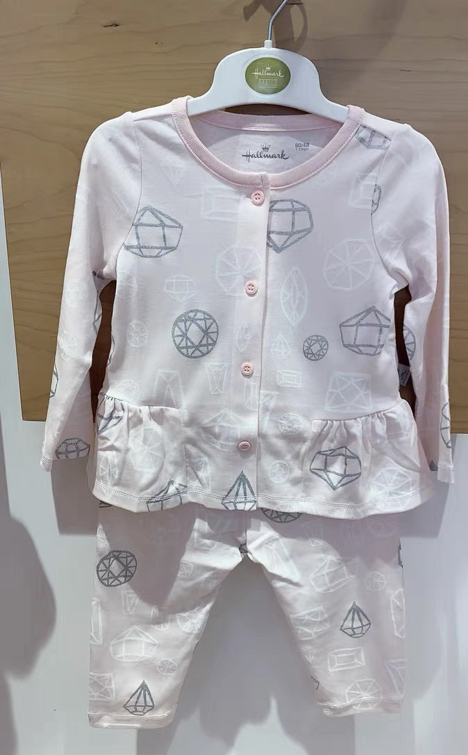 Hallmark贺曼秋冬女童幼儿童纯棉内衣长袖秋衣秋裤家居服套装120