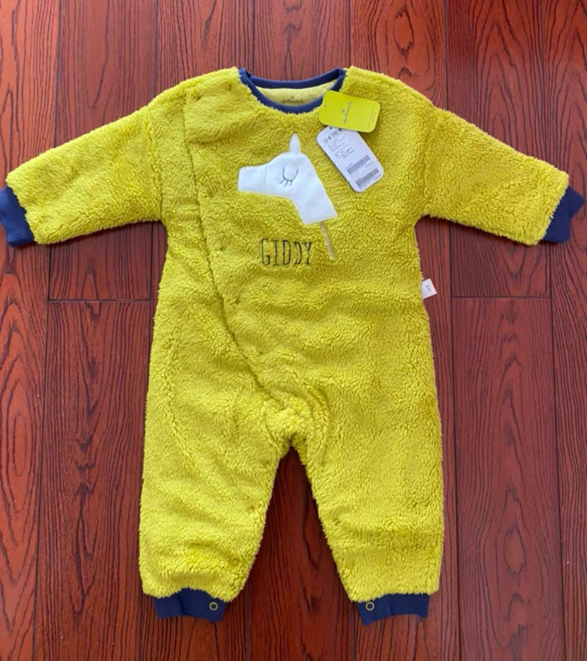 Hallmark贺曼秋冬男女婴儿宝宝夹棉保暖连体衣哈衣爬服外出服80码