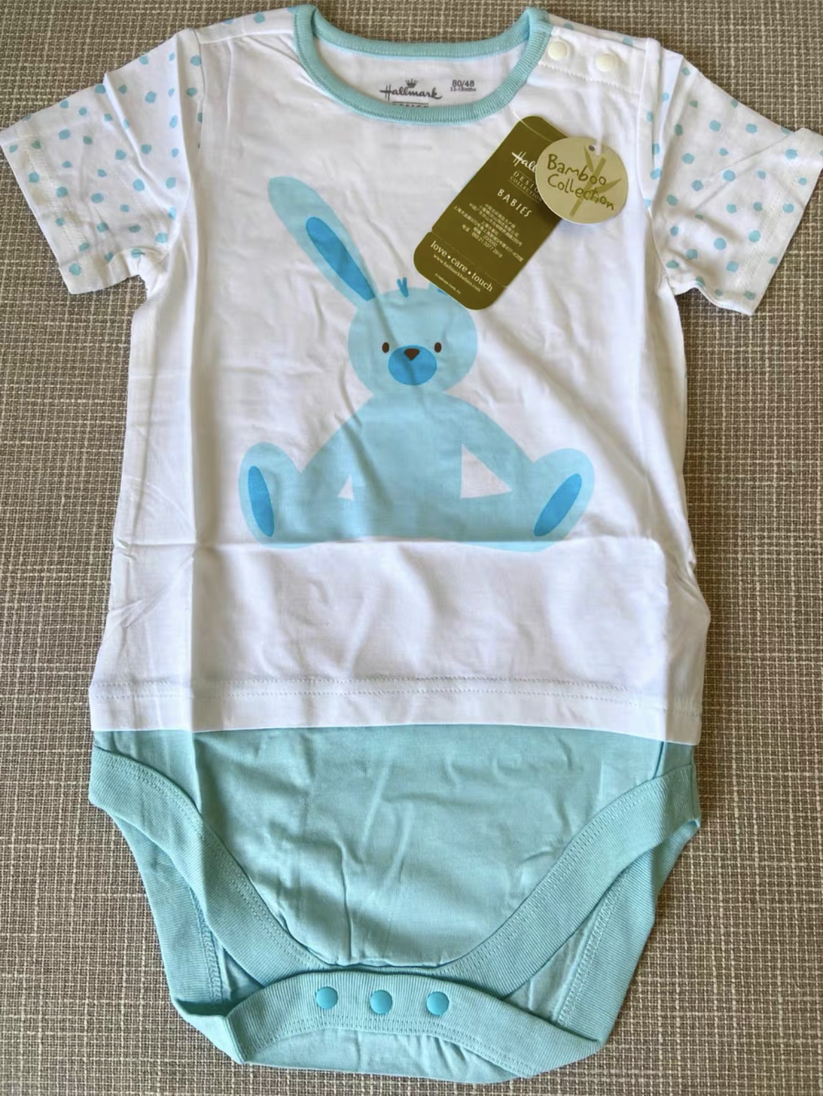 Hallmark贺曼春夏男女婴儿男女宝宝竹纤维短袖包屁衣哈衣包臀衣66
