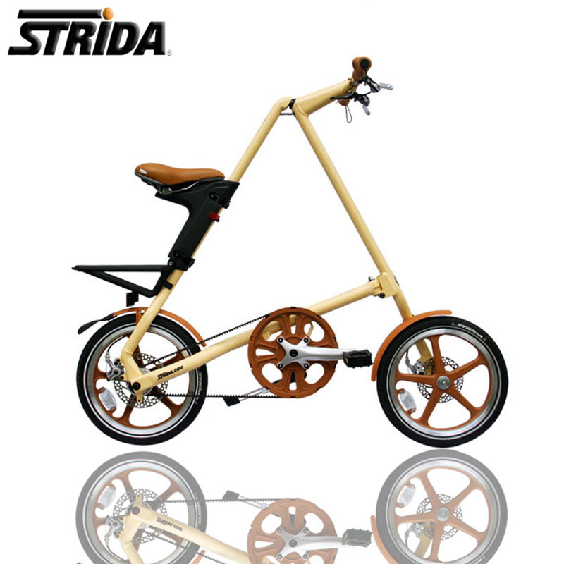 正版STRIDA 16寸LT折叠车 皮带单速折叠自行车便携式可推行铝合金