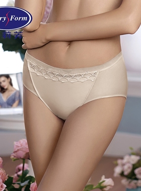 安莉芳中腰三角女士内裤纯色舒适蕾丝边小底裤E12281现货