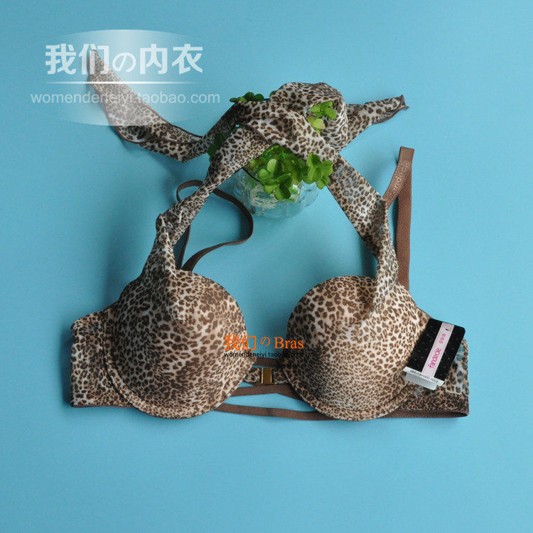 芬狄诗女内衣性感豹纹3/4中模杯前扣式可挂脖文胸 fb8150