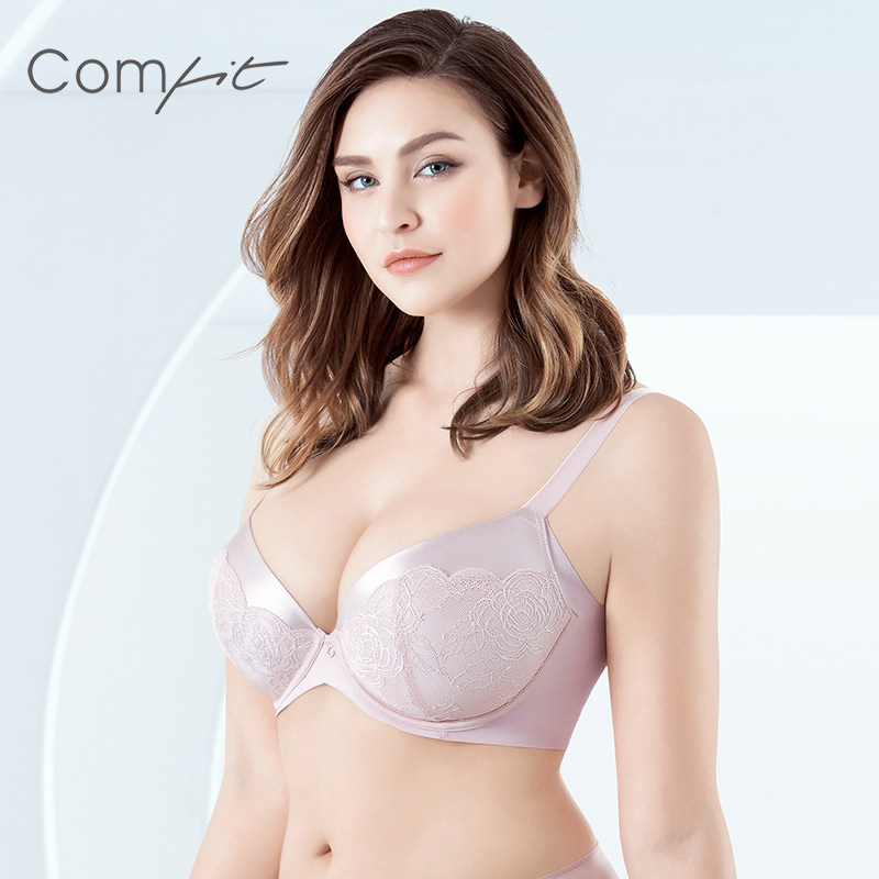 comfit有钢圈大胸显小收副乳文胸