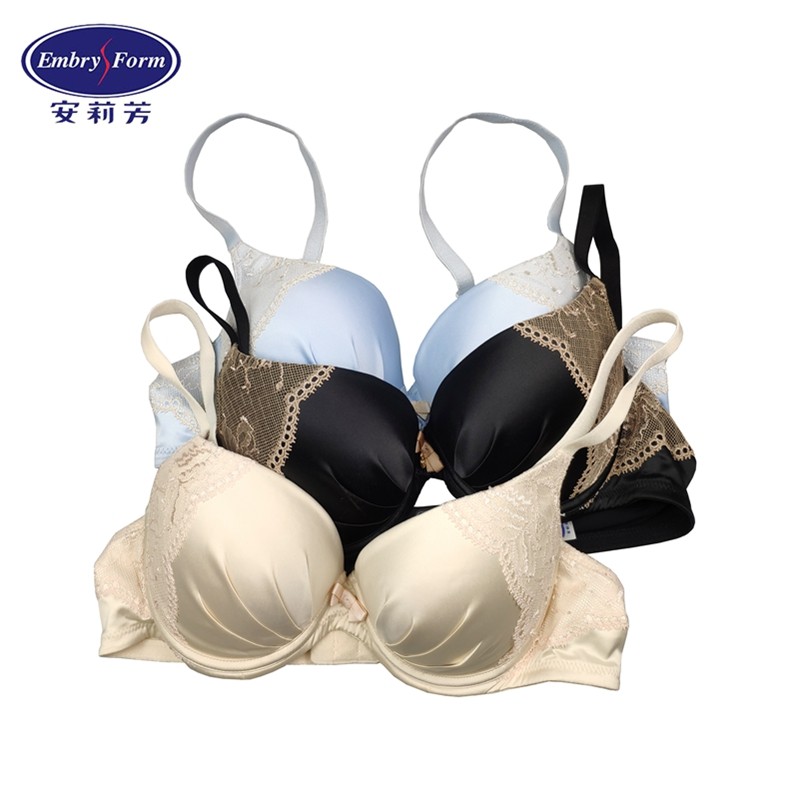 安莉芳优雅蕾丝女内衣小胸上托聚拢立体软棉厚杯文胸eb1935