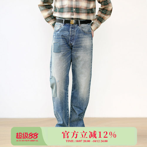 MBBCAR窄幅赤耳丹宁宽松重工水洗