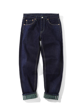 窄幅MMC重磅21OZ绿底双染赤耳丹宁小脚裤 硬汉复古官脱养牛牛仔裤