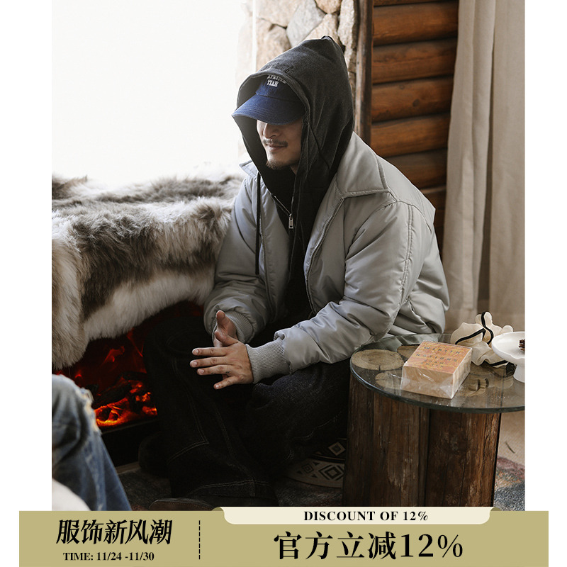 Urban城市系列勤量化尼龙面包剪裁Bomber飞行员短夹克 MBBCAR窄幅