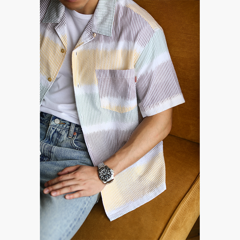 MBBCAR窄幅美式复古衬衫短袖