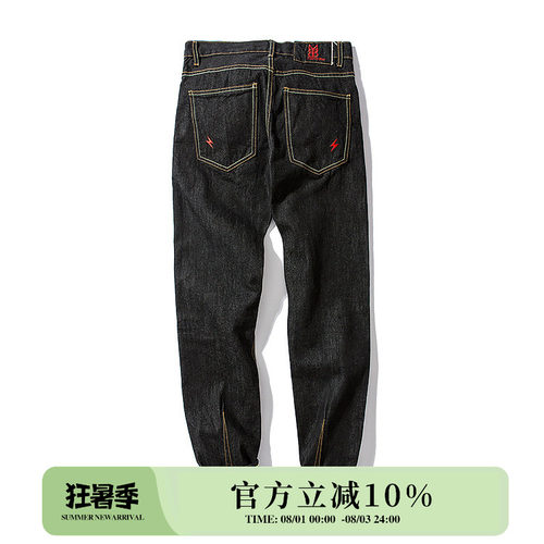 丹宁欧美西海岸原宿赤耳牛仔裤