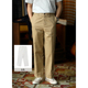 咔叽高腰阔腿直筒裤 绅士美式 复古平纹卡其白牛休闲西裤 MBBCAR窄幅