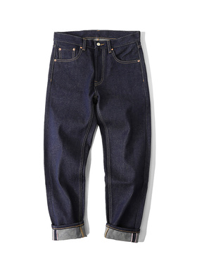 窄幅MMC重工重磅21OZ硬汉不掉色赤耳丹宁小脚裤 活性染固色牛仔裤