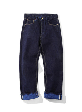 窄幅MMC重磅21OZ蓝底双染赤耳丹宁直筒裤 硬汉复古官脱养牛牛仔裤