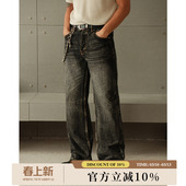 经纬双染14OZ丝光黑水洗扎染705M阔腿赤耳丹宁牛仔裤 MBBCAR窄幅