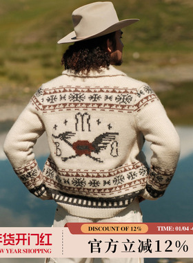 西部系列走鹃鸟Cowichan考伊琴风格 粗纺Bulky羊毛毛衣MBBCAR窄幅