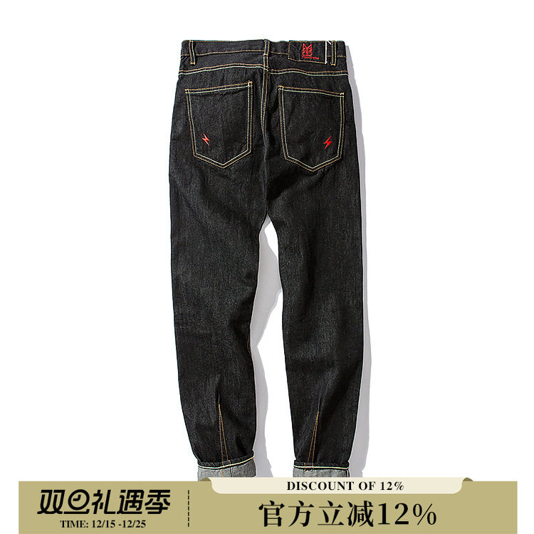 丹宁欧美西海岸原宿赤耳牛仔裤