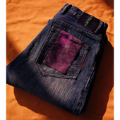 马年限定20.9OZ丝绸之路经纬双染紫纱竹节水洗705M阔腿牛仔裤 MMC