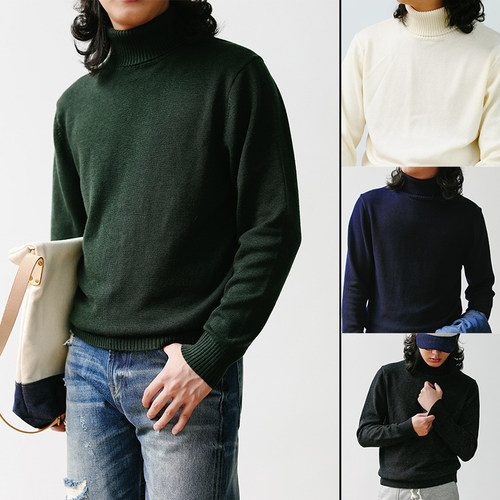 MBBCAR窄幅高领保暖针织毛衣