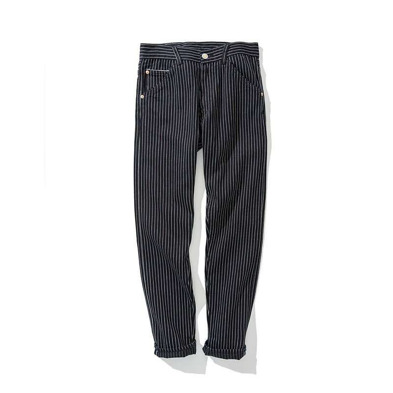 定制赤耳丹宁复古巴黎扣条纹休闲裤 Mbbcar欧美原色条纹休闲裤男在类目 男装, 休闲裤中 - 来自Buy2taobao.com提供专业的淘宝代购服务