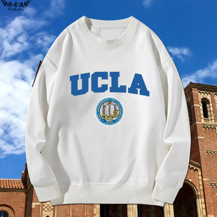 美国加州大学洛杉矶分校篮球运动校服ucla圆领卫衣男运动外套衣服