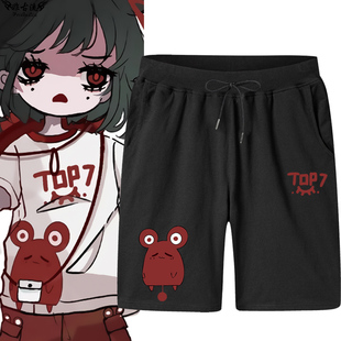 头七怪谈离雨婷佚名鼠同款cos短袖男女二次元五分裤休闲沙滩裤子