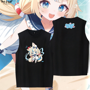 T恤潮 Vtuber噶呜·古拉虚拟主播背心纯棉无袖 鲨鱼子Sameko Saba