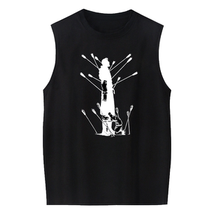 海盗冰海战记周边无袖T恤男托尔芬夏季白色纯棉女马甲潮休闲衣服