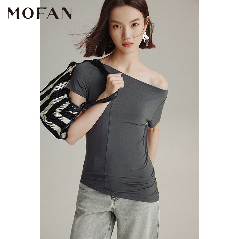 【大粒儿粉丝专享】MOFAN摩凡夏新款灰色T恤MDT569981