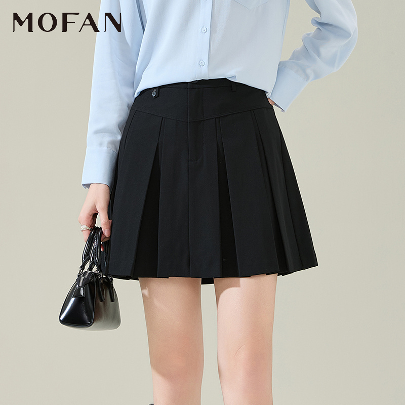 【大粒儿粉丝专享】MOFAN摩凡春新款黑色半身裙MBB473234