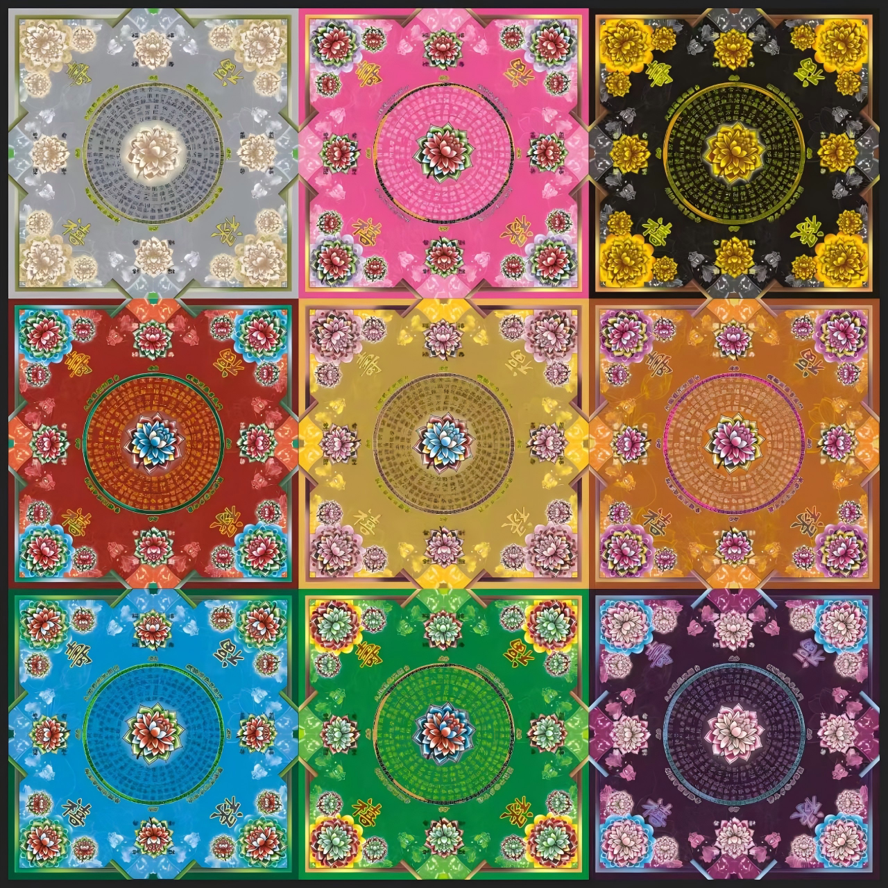 厂家直营传统手工折纸新款愿界九色莲花纸尺寸19*19/12*12大小款图片