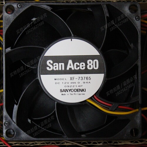 全新三洋SANYO XF-73765 8038 12V 0.94A 8厘米 大风量散热风扇