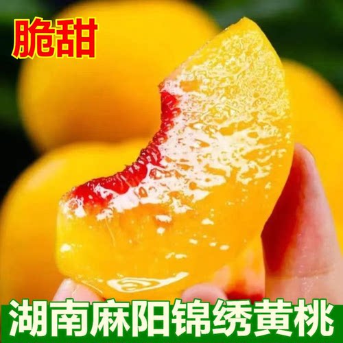 湖南怀化麻阳高山锦绣黄桃新鲜水果5斤包邮当季现摘超甜红心桃子