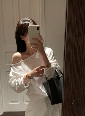 ENJOYABLE-挑人绑带不可拆可斜肩小衫(单独上衣可做套装)EN65060