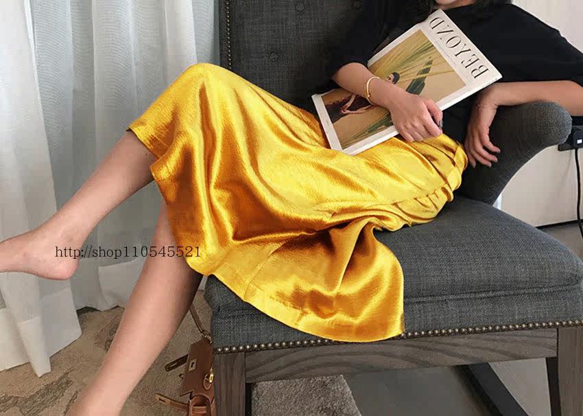 2019春夏新款日本进口仿醋酸丝滑缎面亮面光泽感半身裙chicA字裙在类目 女装/女士精品, 半身裙中 - 来自Buy2taobao.com提供专业的淘宝代购服务