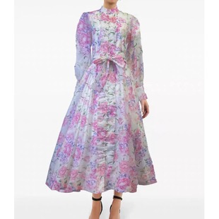 大量现货设计感重工单排扣灯笼袖连衣裙+吊带两件套系带度假裙子