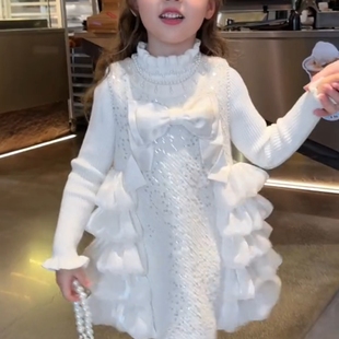 女童香风公主2025洋气新款宝宝背心小女孩套装礼服儿童连衣裙两件