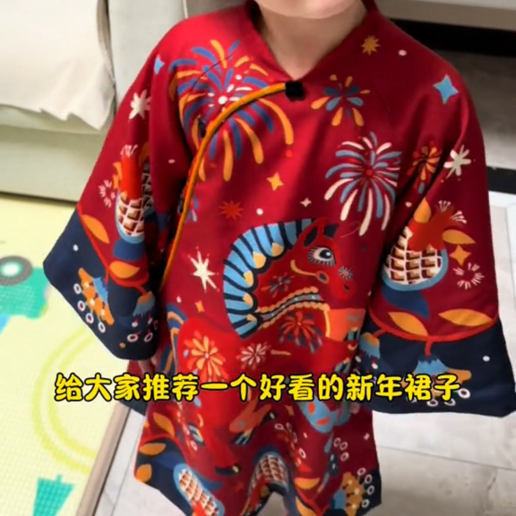 新款小马女童旗袍冬新款唐装连衣裙新中式儿童礼服拜年服