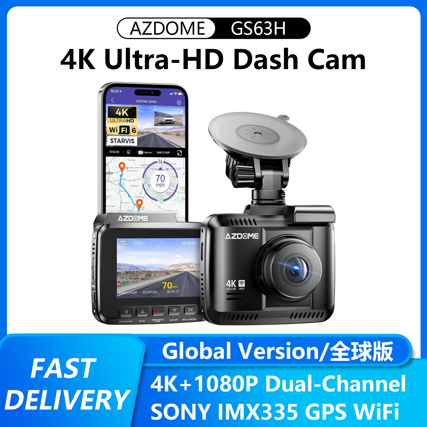 4KDashCamGPSWiFi行车记录仪