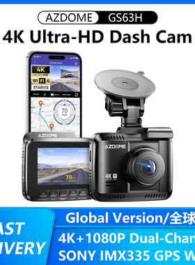 GS63H 4K Dash Cam Dual Lens UHD 2160P高清行车记录仪WiFi连接