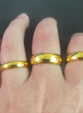 沙金光面戒指时尚时尚日韩男女情侣对戒活口结婚饰品礼物简约戒指