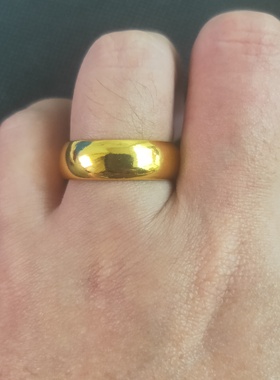 沙金光面戒指时尚时尚日韩男女情侣对戒活口结婚饰品礼物简约戒指