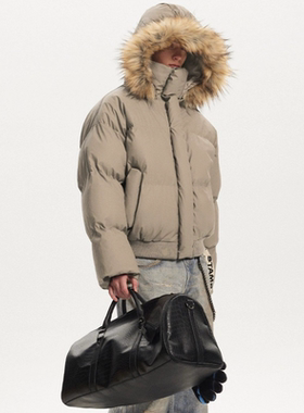 ZHstudio秋冬毛领座山雕加厚保暖通勤外套派克面包服棉服男女