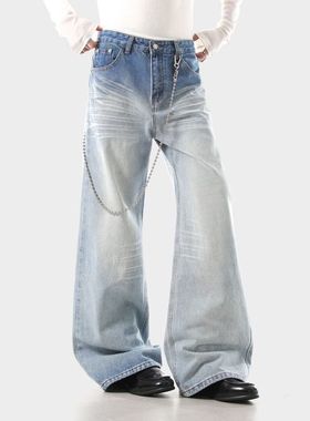 2026美式冬春新款牛仔裤男女宽松时尚设计感日常百搭休闲牛仔裤