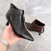 矮靴尖头欧洲站女靴 女短靴细高跟单靴及祼靴英伦时尚 2025新款 时装