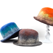 手工羊毛毡湿毡渔夫帽盆帽蓝灰色爵士帽秋冬百搭日系网红羊毛帽