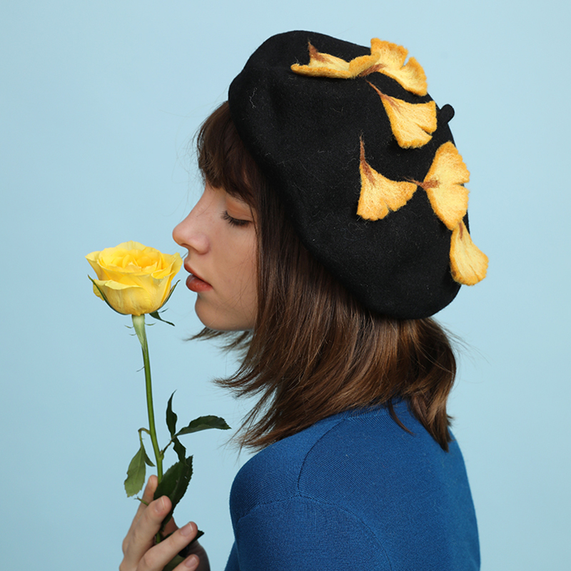 贝雷帽手工定制优雅百搭秋冬毛呢