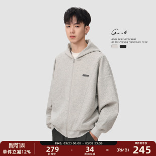 卫衣男短款 松弛感上衣外套春秋连帽开衫 廓形高级感 设计师款 GWIT