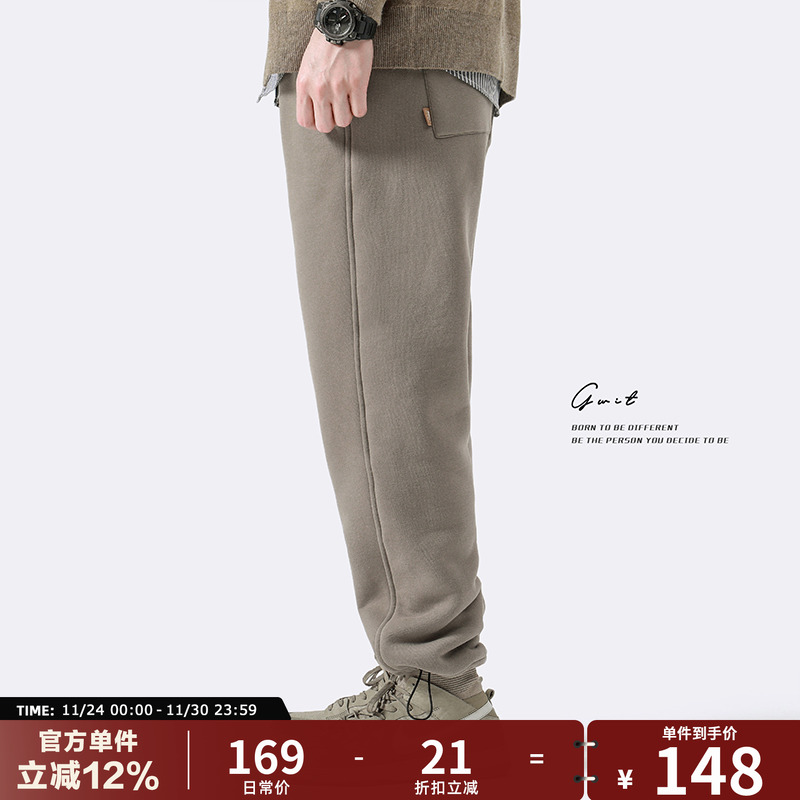 400g重磅粒绒冬季加厚束脚卫裤