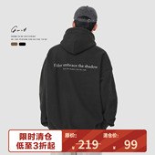 加绒加厚连帽卫衣男 保暖复古潮牌套头打底帽衫 福利清仓 冬季